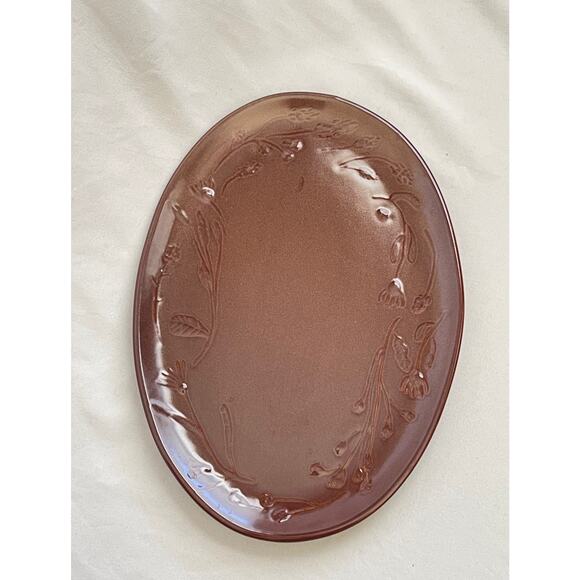 Stoneware Floral Border Oval Serving Platter - Threshold™ - Picture 1 of 7